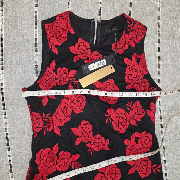 Donna Karan Black & Embroidered Red Roses Dress Size 4 NWT - Picture 12 of 15